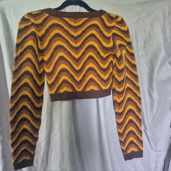 Ragged Jeans Urban Outfitters Brown and Yellow Sweater Xs - Picture 4 of 4